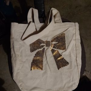 Beige tote with handles